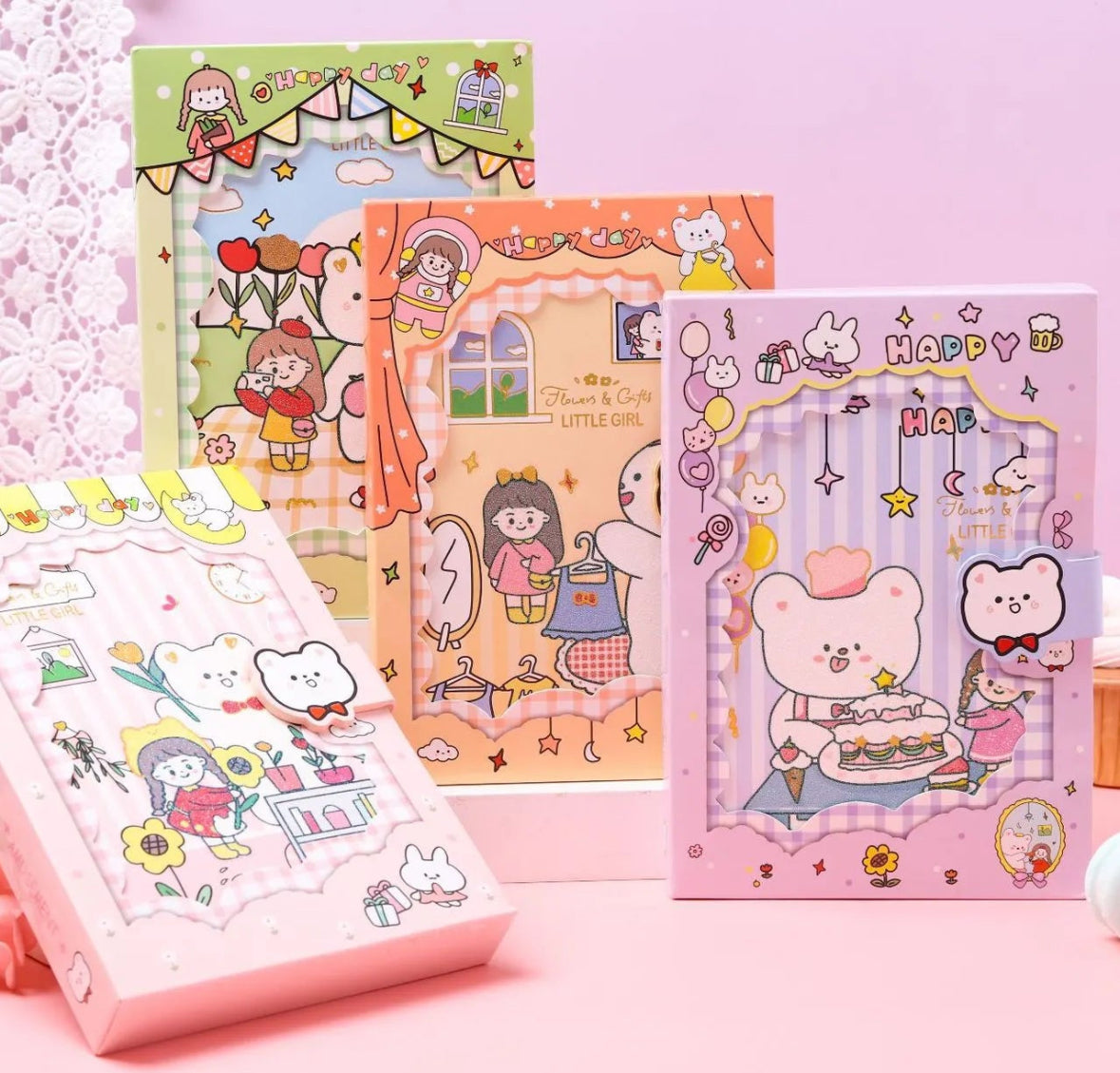 Happy friends diary with magnetic clasp