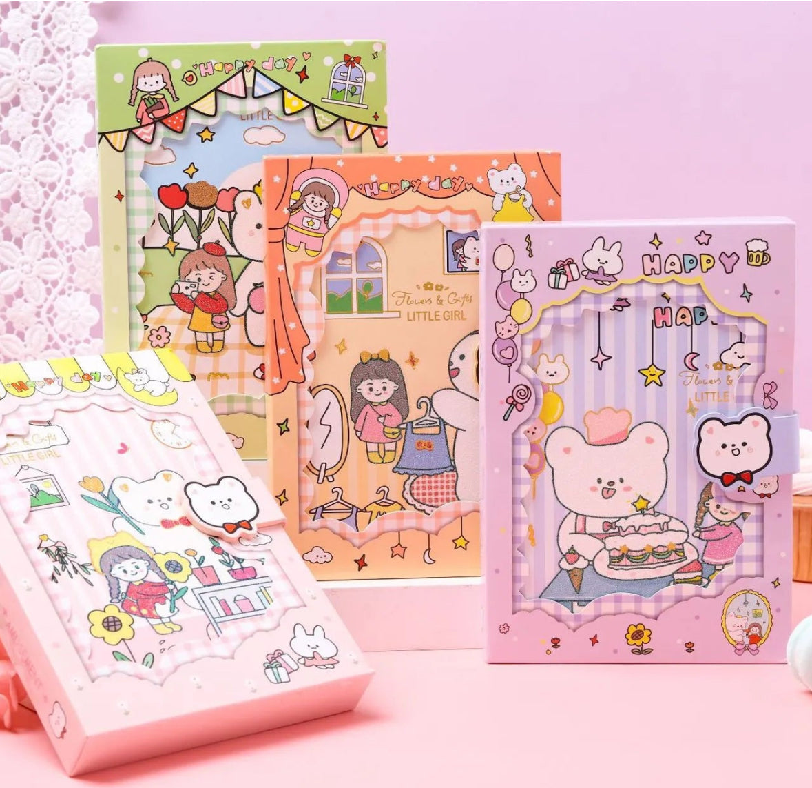 Happy friends diary with magnetic clasp