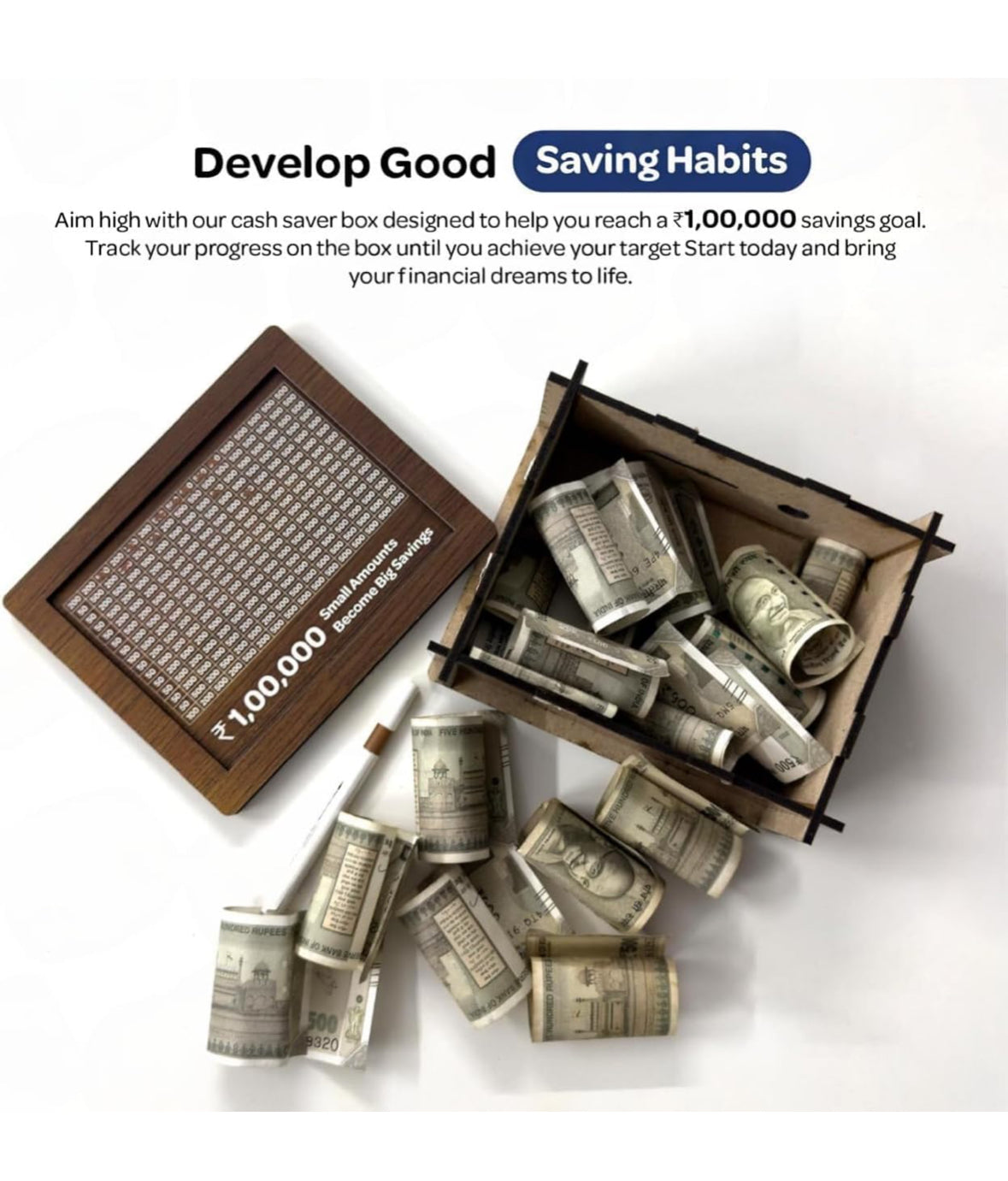 Wooden Money Piggy Bank Box