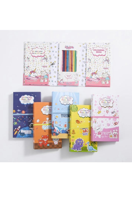 Coloring and Scrach Book Set