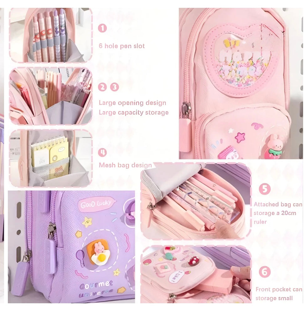 Cool & Organized! 6-Compartment Pencil Pouch