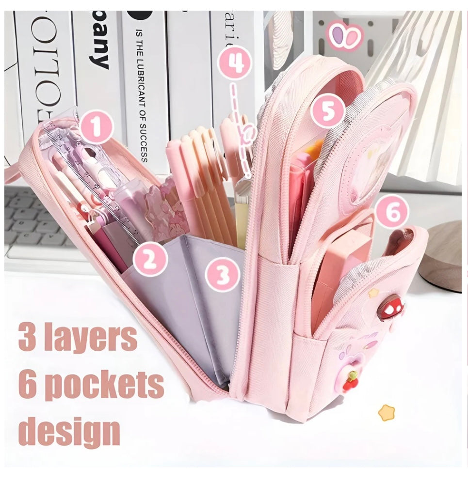 Cool & Organized! 6-Compartment Pencil Pouch